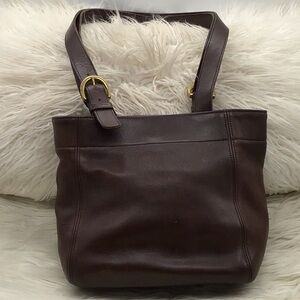 Vintage Coach Brown Leather Shoulder Bag